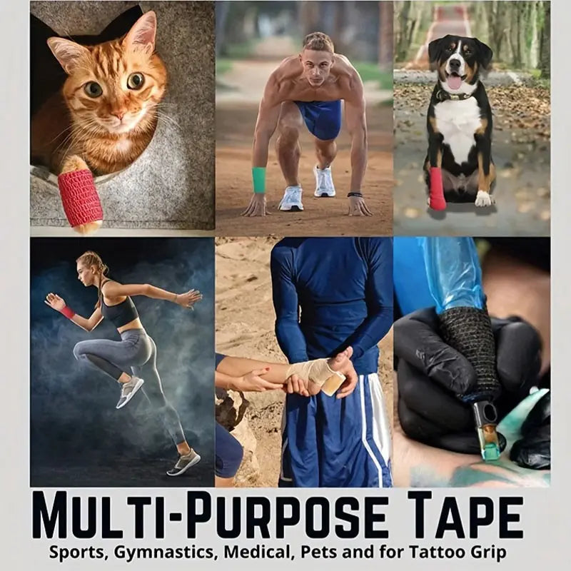 Self-Adhesive Elastic Bandage for Athletic Support in Outdoor Sports, Breathable and Non-Sticky Design for Ankle Stability and Injury Prevention