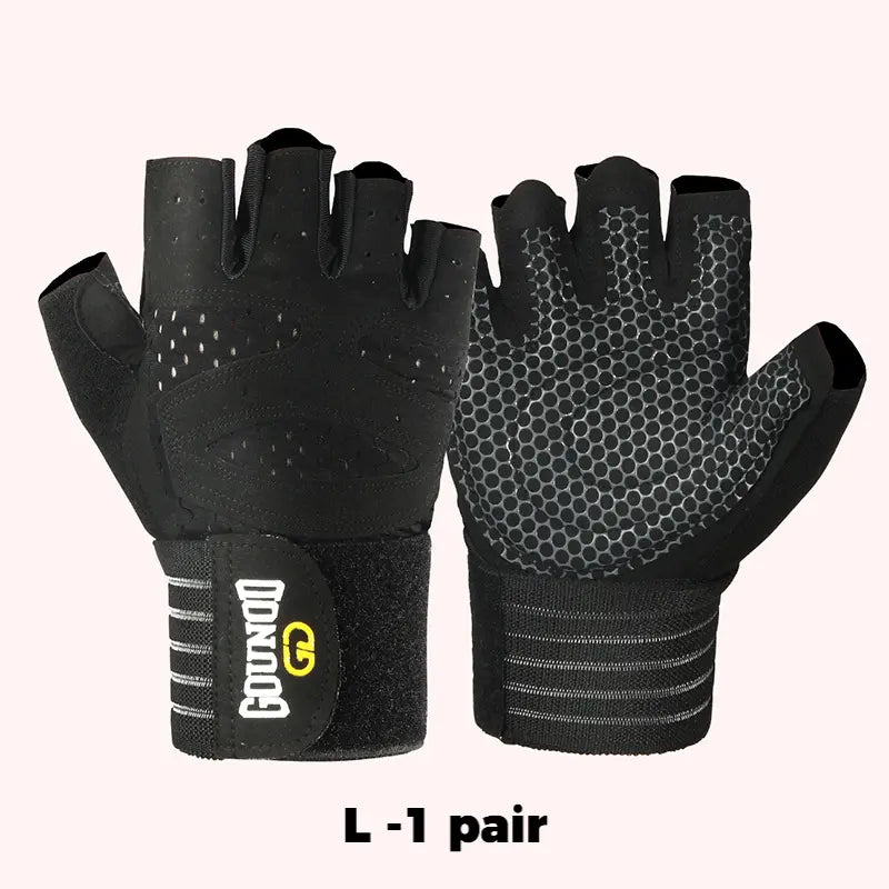 Professional Fitness Gloves with Half-Finger Design, Enhanced Anti-Slip Palm Padding, Shock-Absorbing Protection, Ideal for Strength Training, Yoga, Home Workouts, and Outdoor Cycling, Unisex