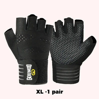 Professional Fitness Gloves with Half-Finger Design, Enhanced Anti-Slip Palm Padding, Shock-Absorbing Protection, Ideal for Strength Training, Yoga, Home Workouts, and Outdoor Cycling, Unisex