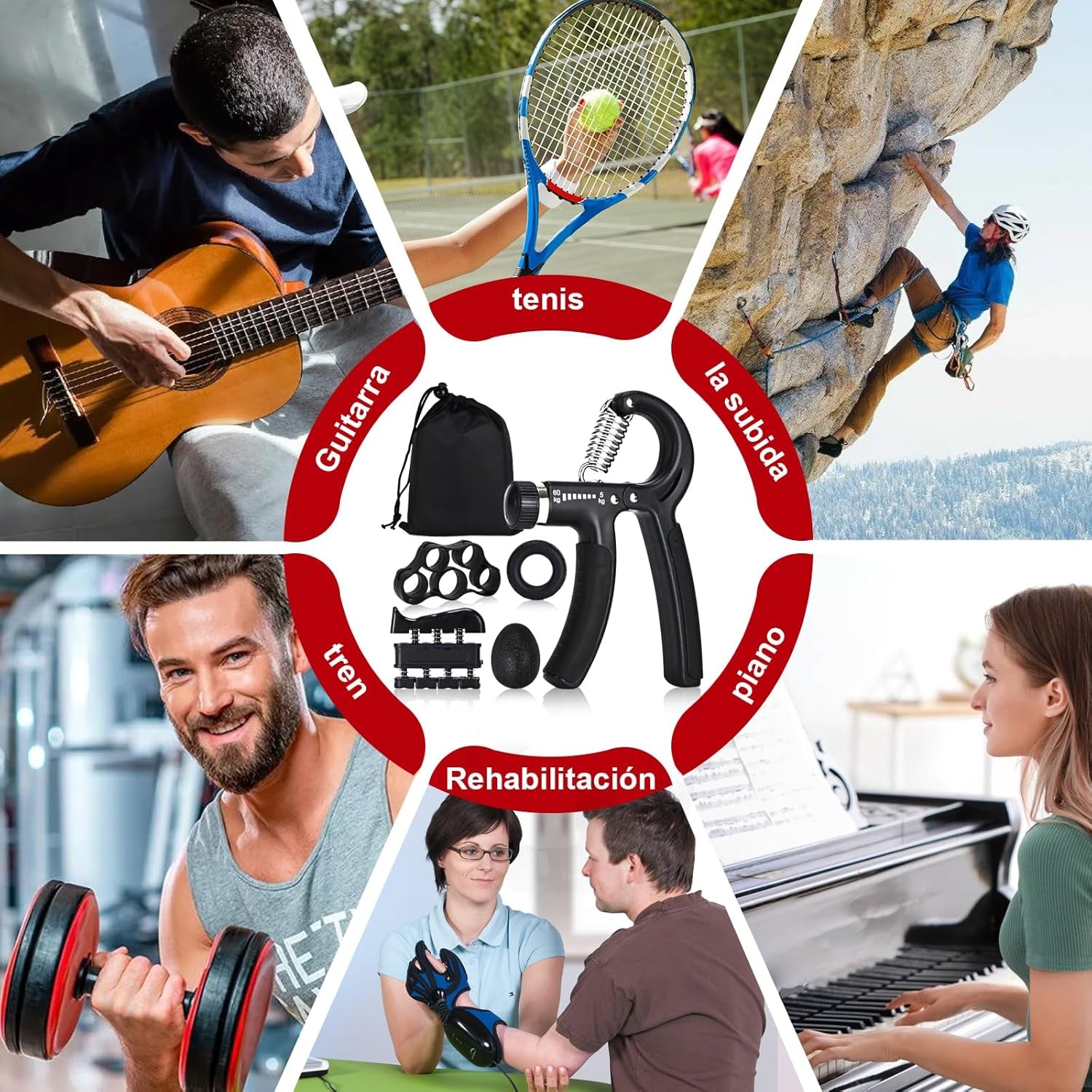 Adjustable Hand Grip Strengthener - 22-132 lbs Resistance Trainer for Forearm Rehabilitation and Strength Training for Athletes, Climbers, and Musicians