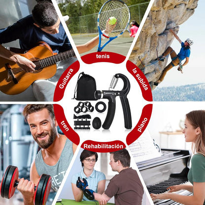 Adjustable Hand Grip Strengthener - 22-132 lbs Resistance Trainer for Forearm Rehabilitation and Strength Training for Athletes, Climbers, and Musicians