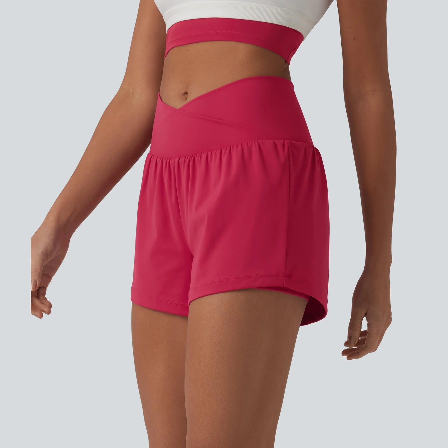 Halara 2-Piece Softlyzero Airy High-Waisted 2-in-1 Cool Touch Yoga Shorts with Pockets, 3-Inch Length