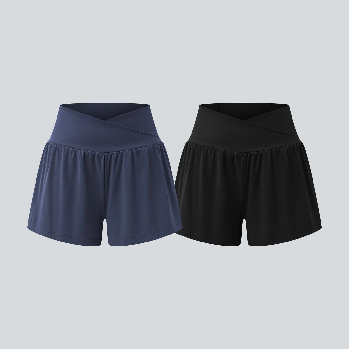 Halara 2-Piece Softlyzero Airy High-Waisted 2-in-1 Cool Touch Yoga Shorts with Pockets, 3-Inch Length