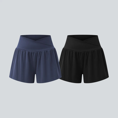 Halara 2-Piece Softlyzero Airy High-Waisted 2-in-1 Cool Touch Yoga Shorts with Pockets, 3-Inch Length
