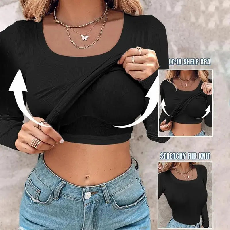 Esselegance Ribbed Workout Tank Tops for Women with Built in Bra Tight Racerback Scoop Sports Tank Neck Athletic Top for Summer and All Seasons Womenswear Bras