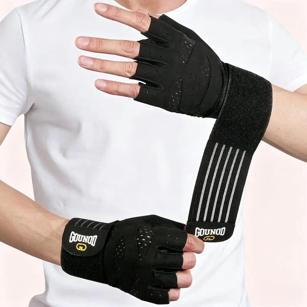 Professional Fitness Gloves with Half-Finger Design, Enhanced Anti-Slip Palm Padding, Shock-Absorbing Protection, Ideal for Strength Training, Yoga, Home Workouts, and Outdoor Cycling, Unisex