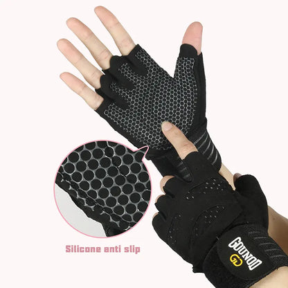 Professional Fitness Gloves with Half-Finger Design, Enhanced Anti-Slip Palm Padding, Shock-Absorbing Protection, Ideal for Strength Training, Yoga, Home Workouts, and Outdoor Cycling, Unisex
