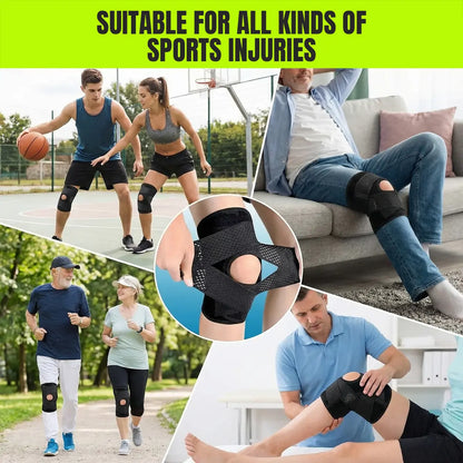Knee Brace with Side Stabilizers for Meniscal Tear, ACL, MCL, and Arthritis Recovery - Breathable Adjustable Support for Men and Women - Black Compression Wrap