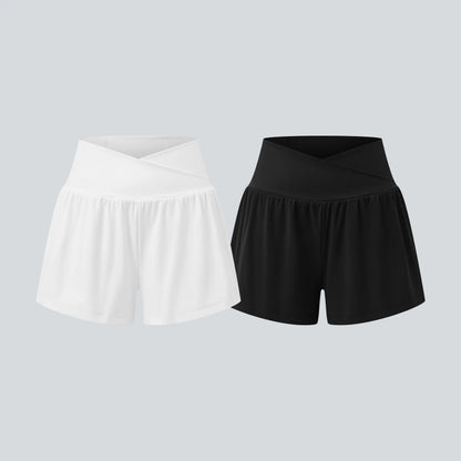 Halara 2-Piece Softlyzero Airy High-Waisted 2-in-1 Cool Touch Yoga Shorts with Pockets, 3-Inch Length