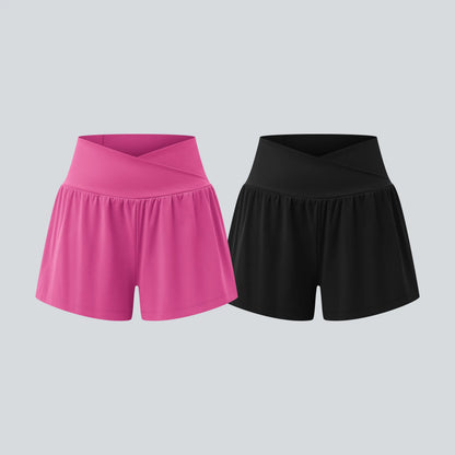 Halara 2-Piece Softlyzero Airy High-Waisted 2-in-1 Cool Touch Yoga Shorts with Pockets, 3-Inch Length