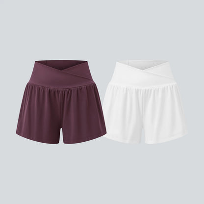 Halara 2-Piece Softlyzero Airy High-Waisted 2-in-1 Cool Touch Yoga Shorts with Pockets, 3-Inch Length