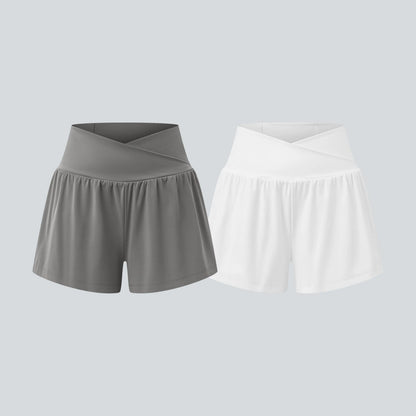 Halara 2-Piece Softlyzero Airy High-Waisted 2-in-1 Cool Touch Yoga Shorts with Pockets, 3-Inch Length