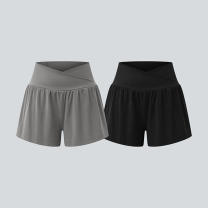 Halara 2-Piece Softlyzero Airy High-Waisted 2-in-1 Cool Touch Yoga Shorts with Pockets, 3-Inch Length