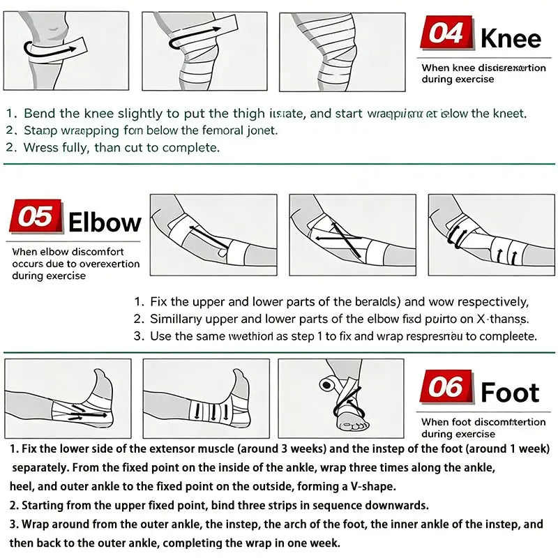 Self-Adhesive Elastic Bandage for Athletic Support in Outdoor Sports, Breathable and Non-Sticky Design for Ankle Stability and Injury Prevention
