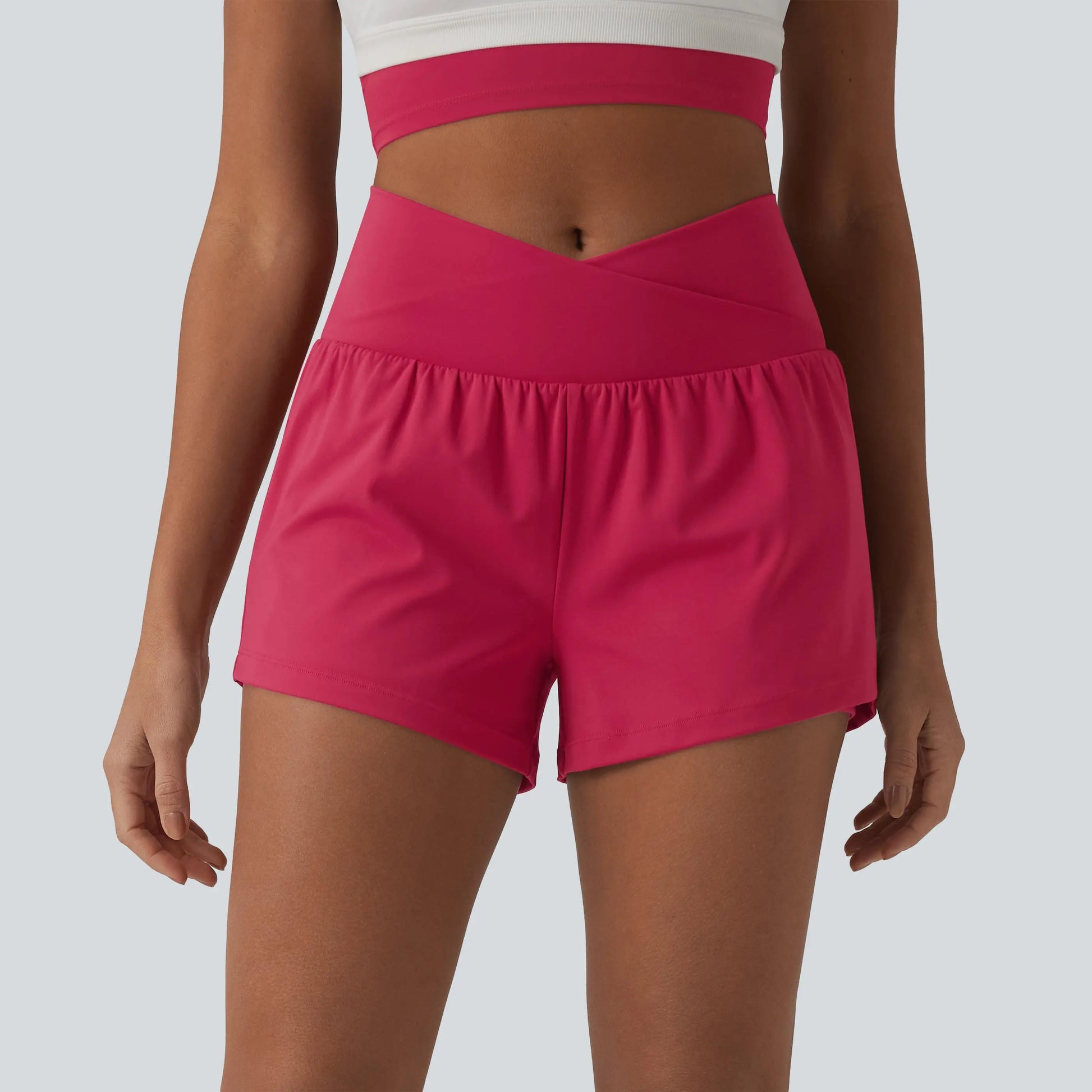 Halara 2-Piece Softlyzero Airy High-Waisted 2-in-1 Cool Touch Yoga Shorts with Pockets, 3-Inch Length