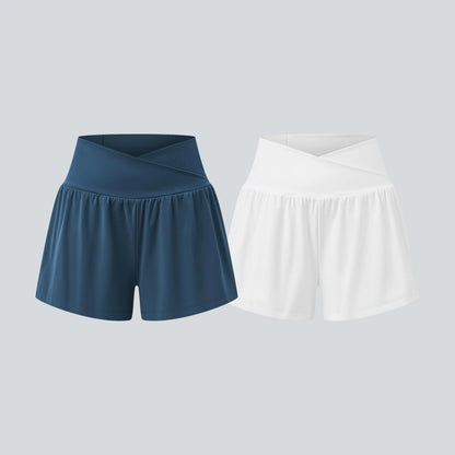 Halara 2-Piece Softlyzero Airy High-Waisted 2-in-1 Cool Touch Yoga Shorts with Pockets, 3-Inch Length