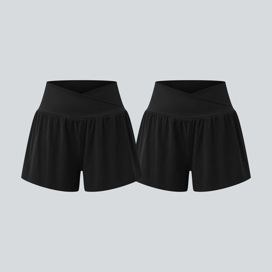 Halara 2-Piece Softlyzero Airy High-Waisted 2-in-1 Cool Touch Yoga Shorts with Pockets, 3-Inch Length