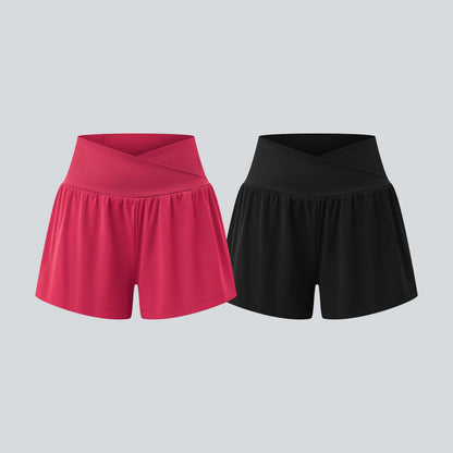 Halara 2-Piece Softlyzero Airy High-Waisted 2-in-1 Cool Touch Yoga Shorts with Pockets, 3-Inch Length
