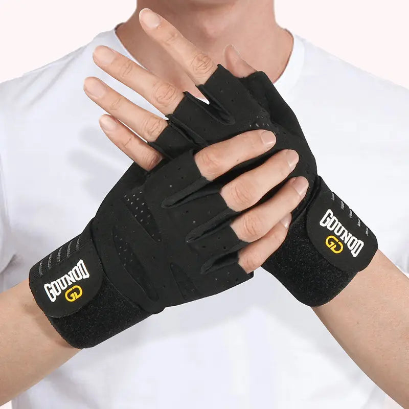 Professional Fitness Gloves with Half-Finger Design, Enhanced Anti-Slip Palm Padding, Shock-Absorbing Protection, Ideal for Strength Training, Yoga, Home Workouts, and Outdoor Cycling, Unisex