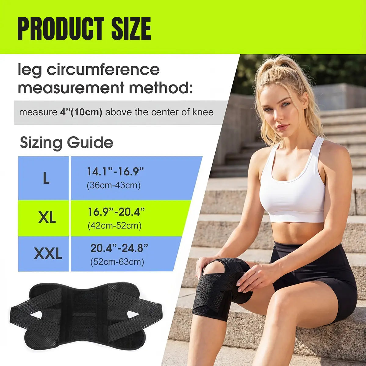 Knee Brace with Side Stabilizers for Meniscal Tear, ACL, MCL, and Arthritis Recovery - Breathable Adjustable Support for Men and Women - Black Compression Wrap