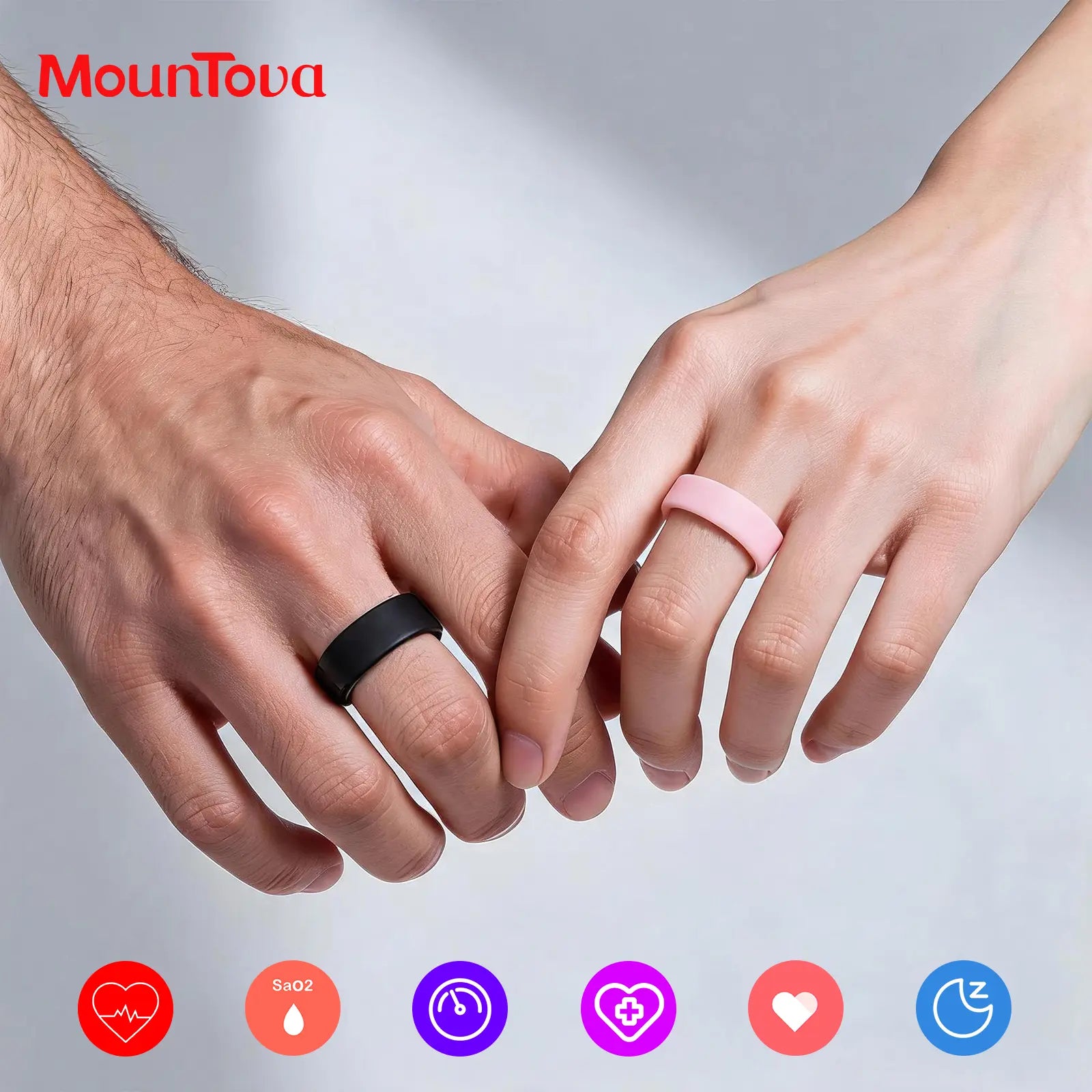 Ceramic Smart Fitness Rings for Men and Women - Waterproof Health Trackers with Heart Rate, Stress, Cycle Monitoring, and Sleep Tracking - IP68 Rated, 5-7 Day Battery Life, Compatible with iOS & Android, Includes Charging Case - Ideal Couple Gift