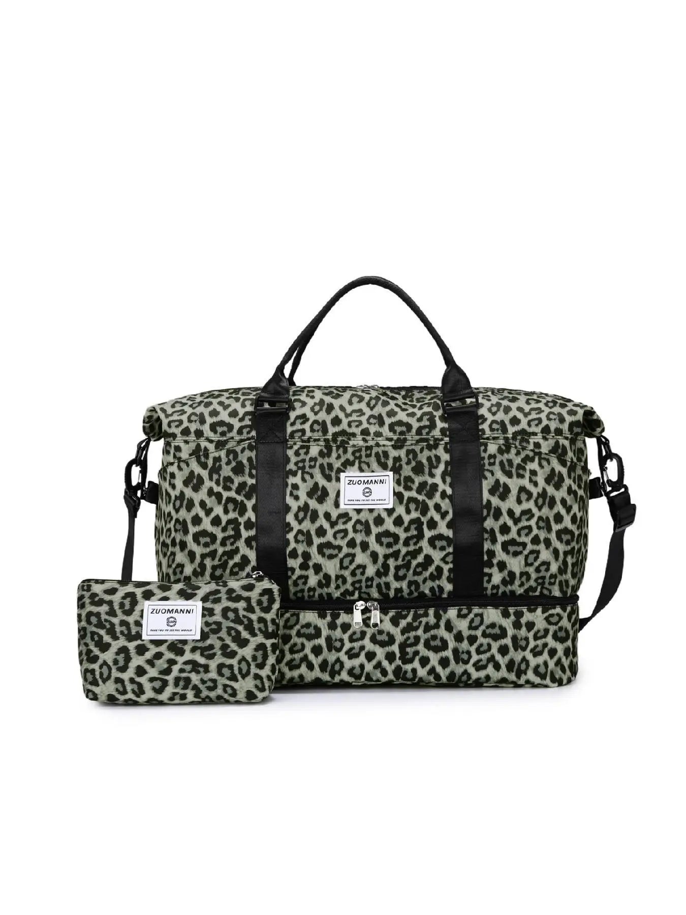 Large Capacity Travel Bag Set, Letter Pattern Zipper Travel Bag with Shoe Compartment, Casual Sports Fitness Bag for Women & Men, Weekender Travel Set