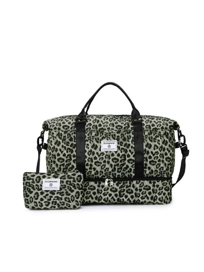 Large Capacity Travel Bag Set, Letter Pattern Zipper Travel Bag with Shoe Compartment, Casual Sports Fitness Bag for Women & Men, Weekender Travel Set